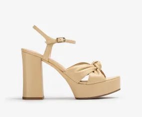 Platform Sandals, Beige