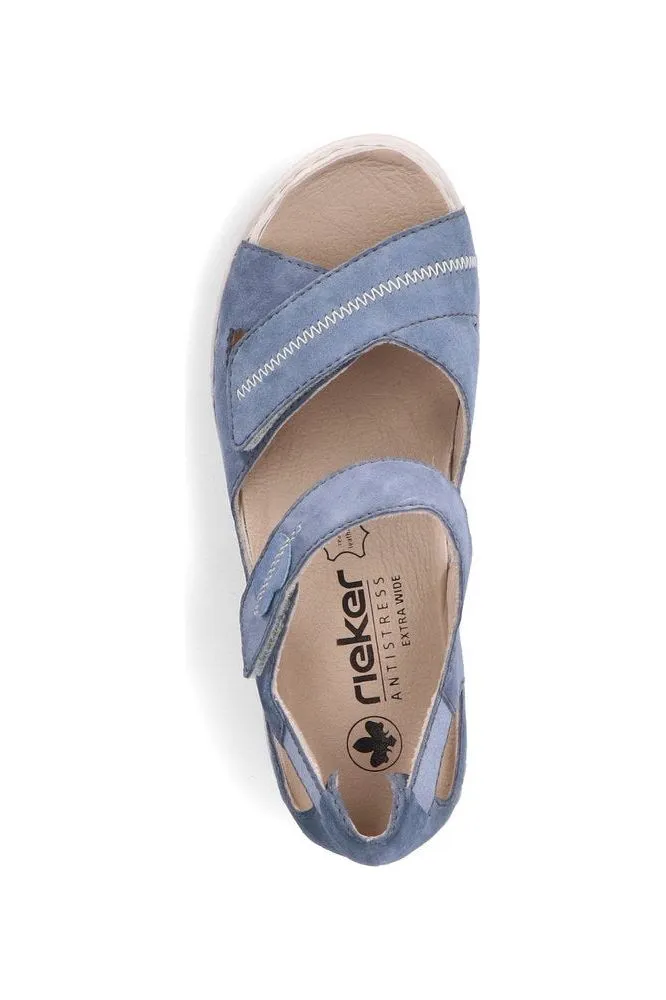 Rieker Ladies sandal V7474-10 in light blue