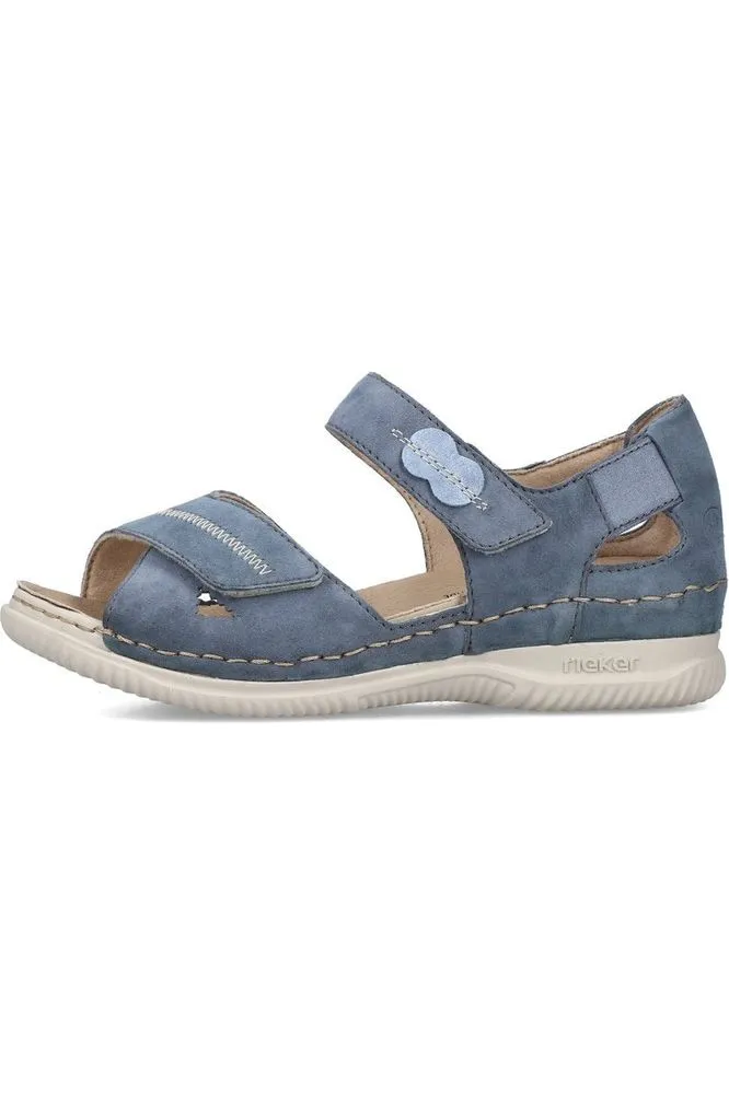 Rieker Ladies sandal V7474-10 in light blue