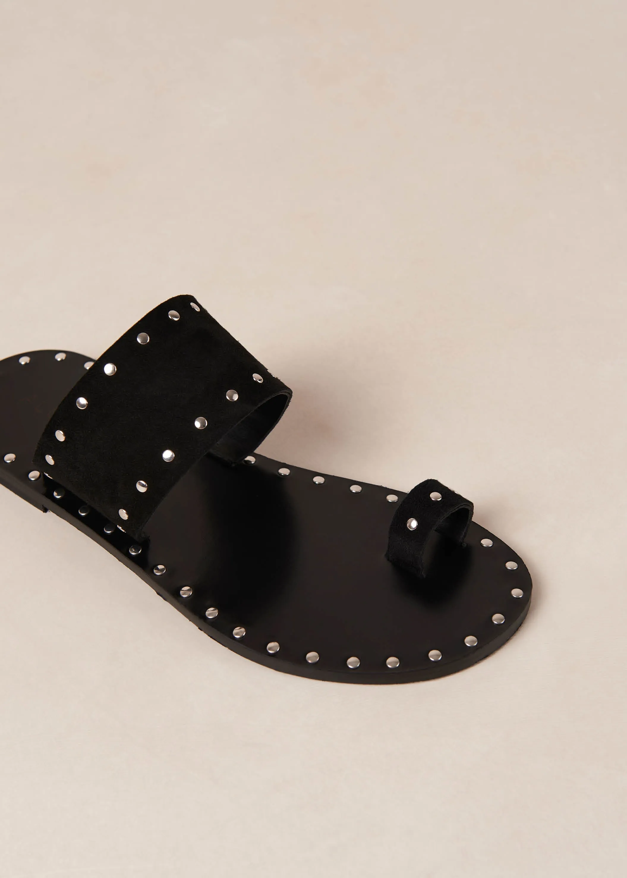 Riley Black Leather Sandals