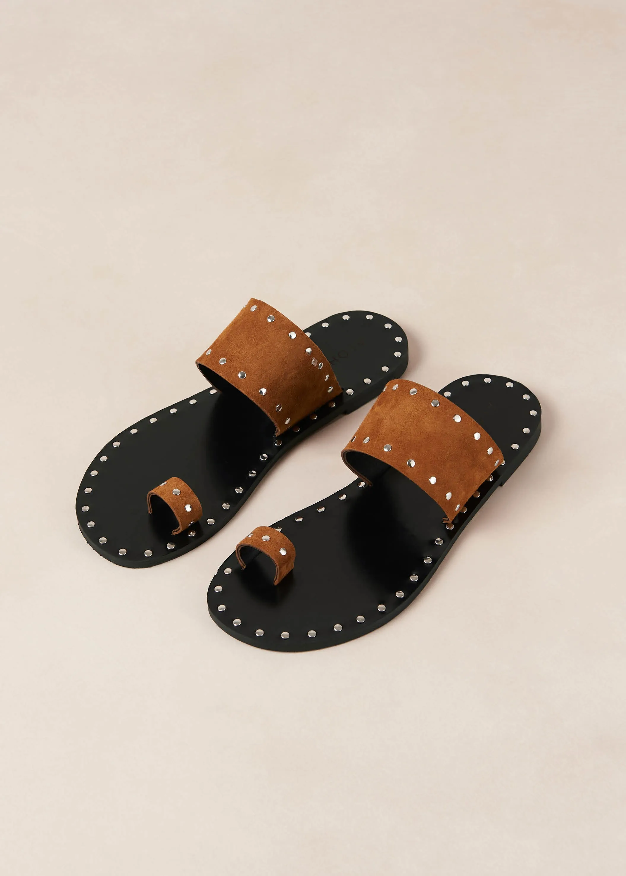 Riley Brown Leather Sandals