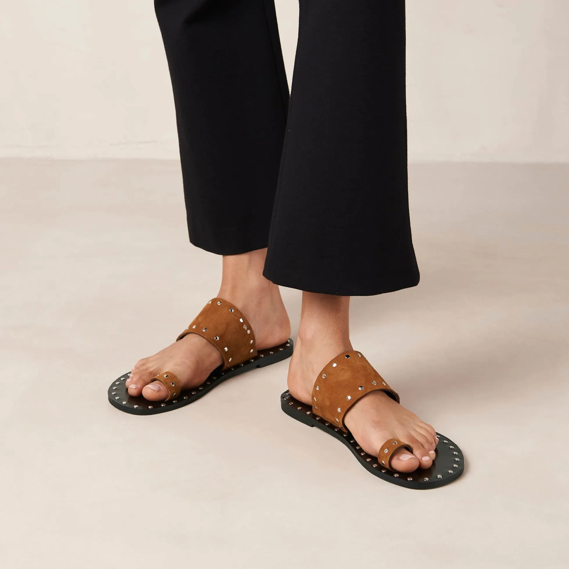 Riley Brown Leather Sandals