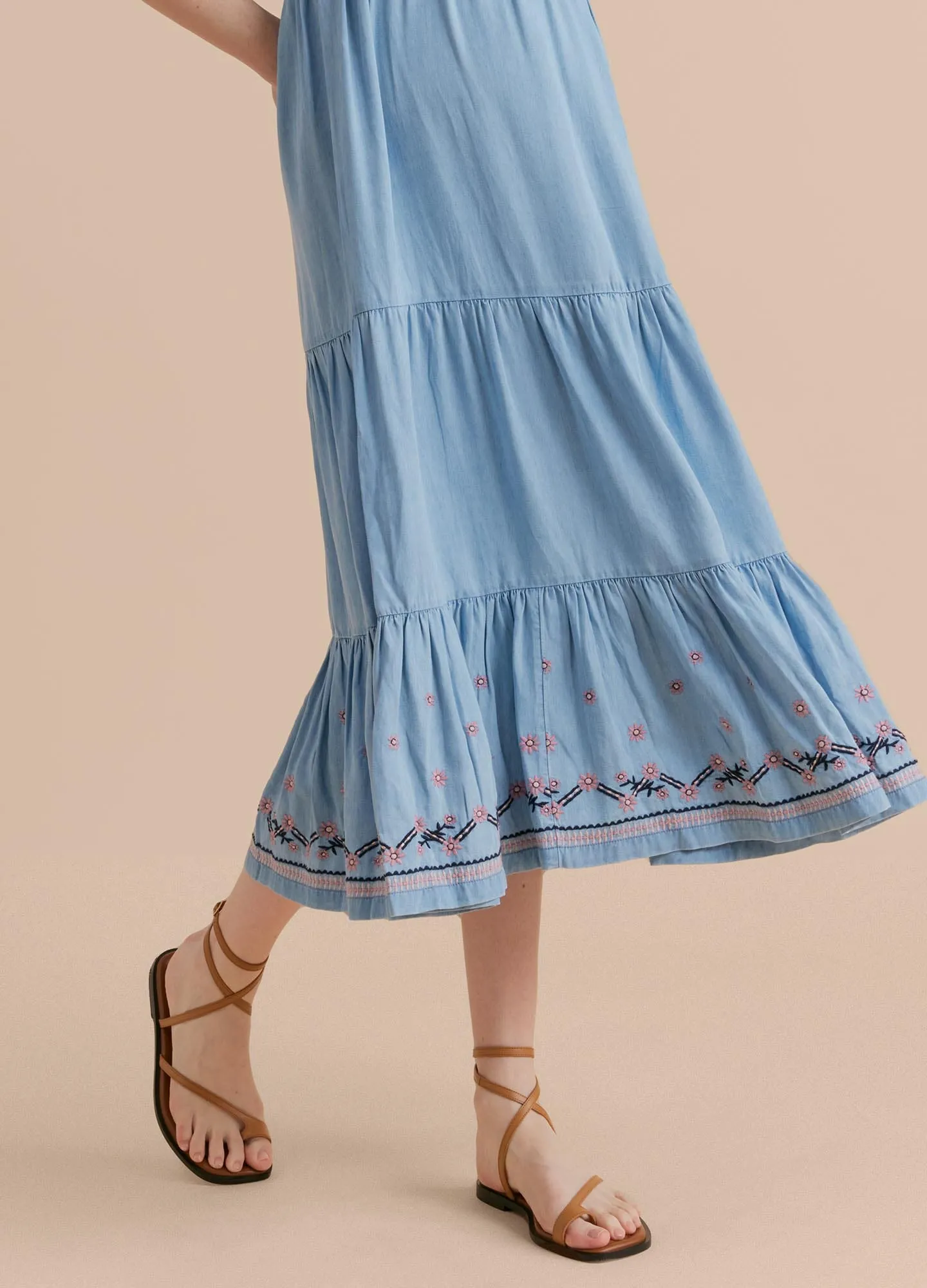 Ruffle Smocked Midi Dress