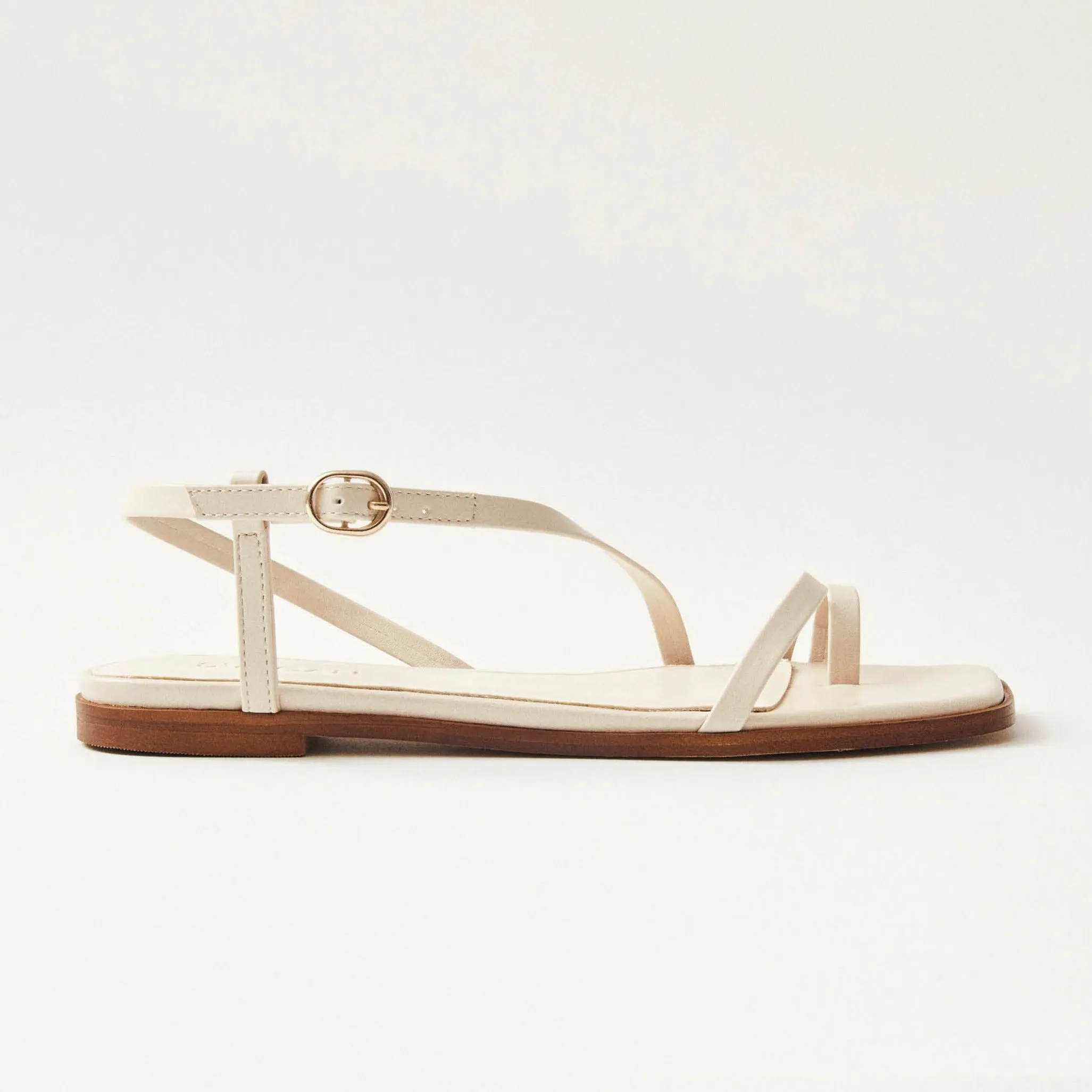 Sloane Cream Vegan Leather Sandals