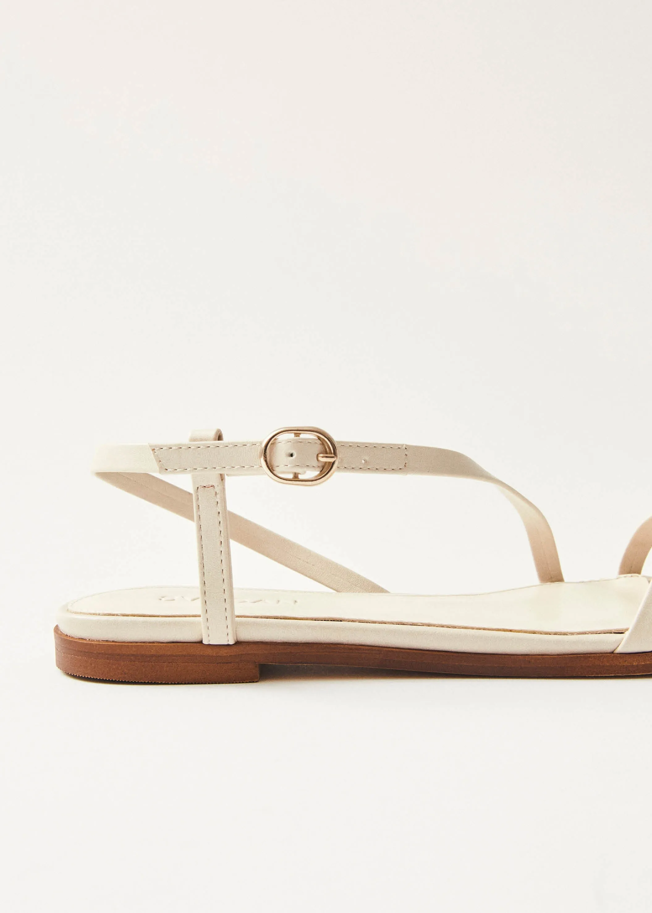 Sloane Cream Vegan Leather Sandals