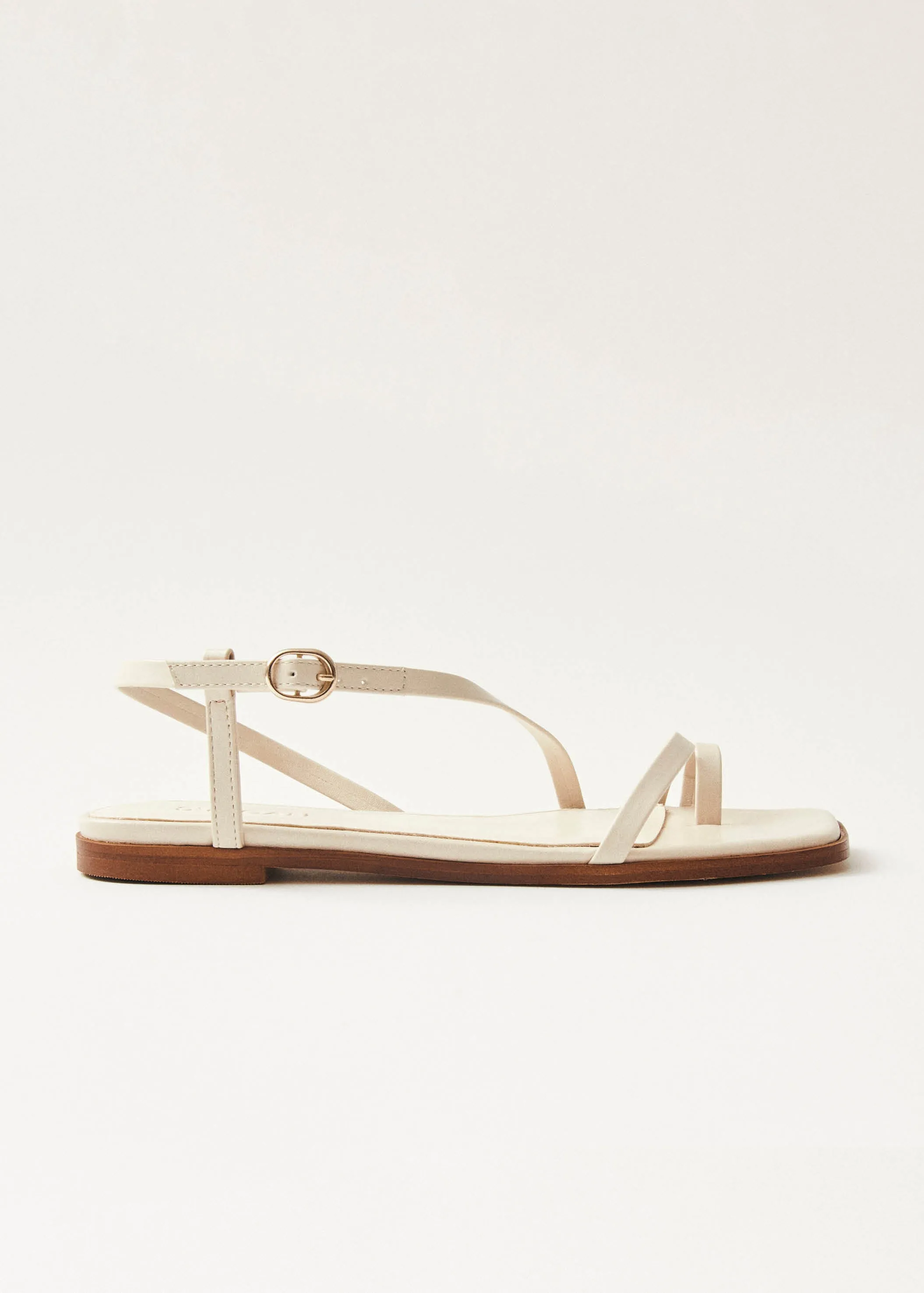 Sloane Cream Vegan Leather Sandals