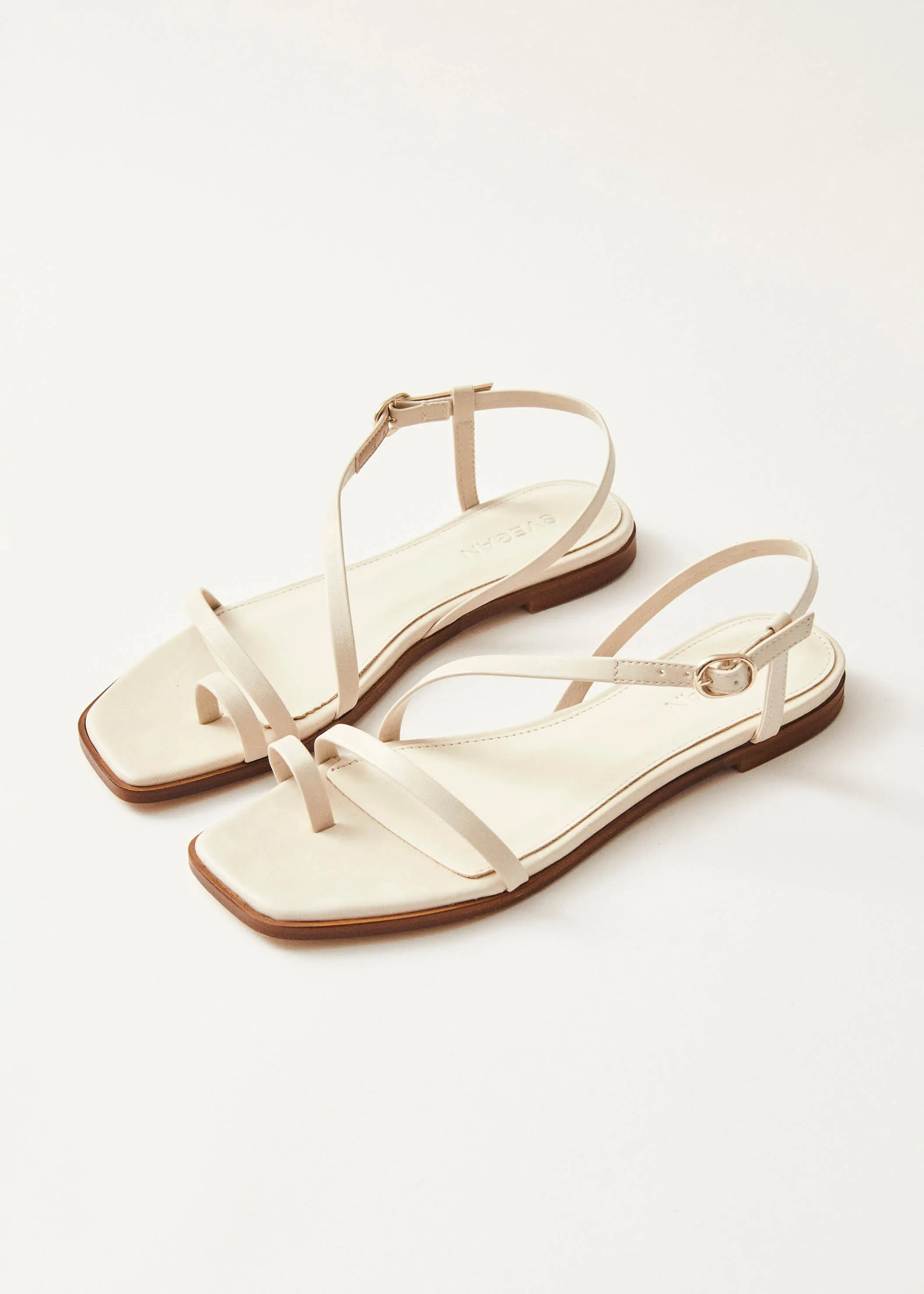 Sloane Cream Vegan Leather Sandals