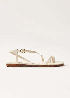 Sloane Cream Vegan Leather Sandals