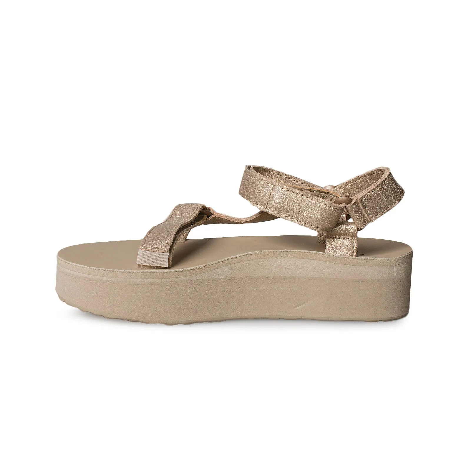 Teva Flatform Universal Leather Champagne Sandals - Women's