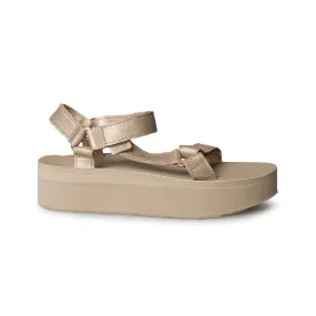 Teva Flatform Universal Leather Champagne Sandals - Women's