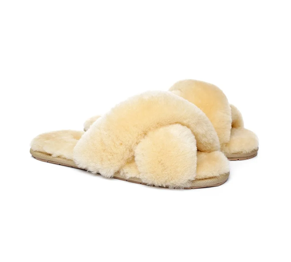 UGG Australian Shepherd Cross Fluffy Slides Linty