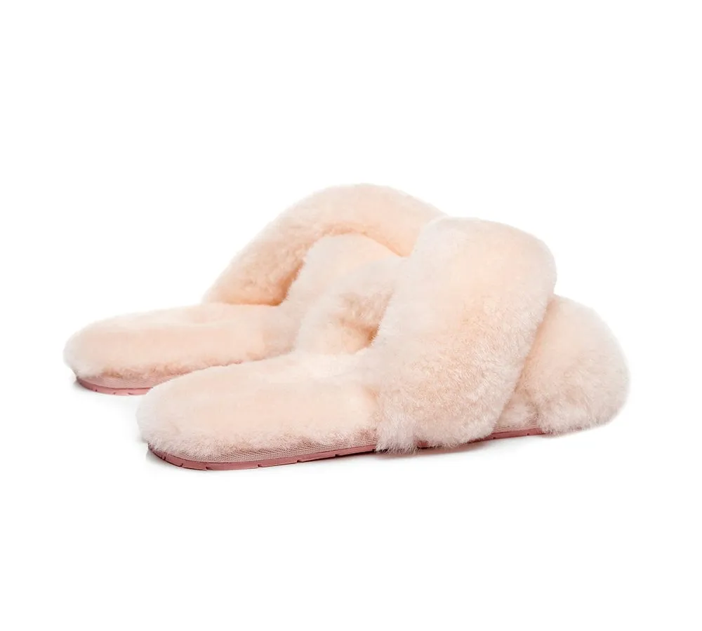 UGG Australian Shepherd Cross Fluffy Slides Linty