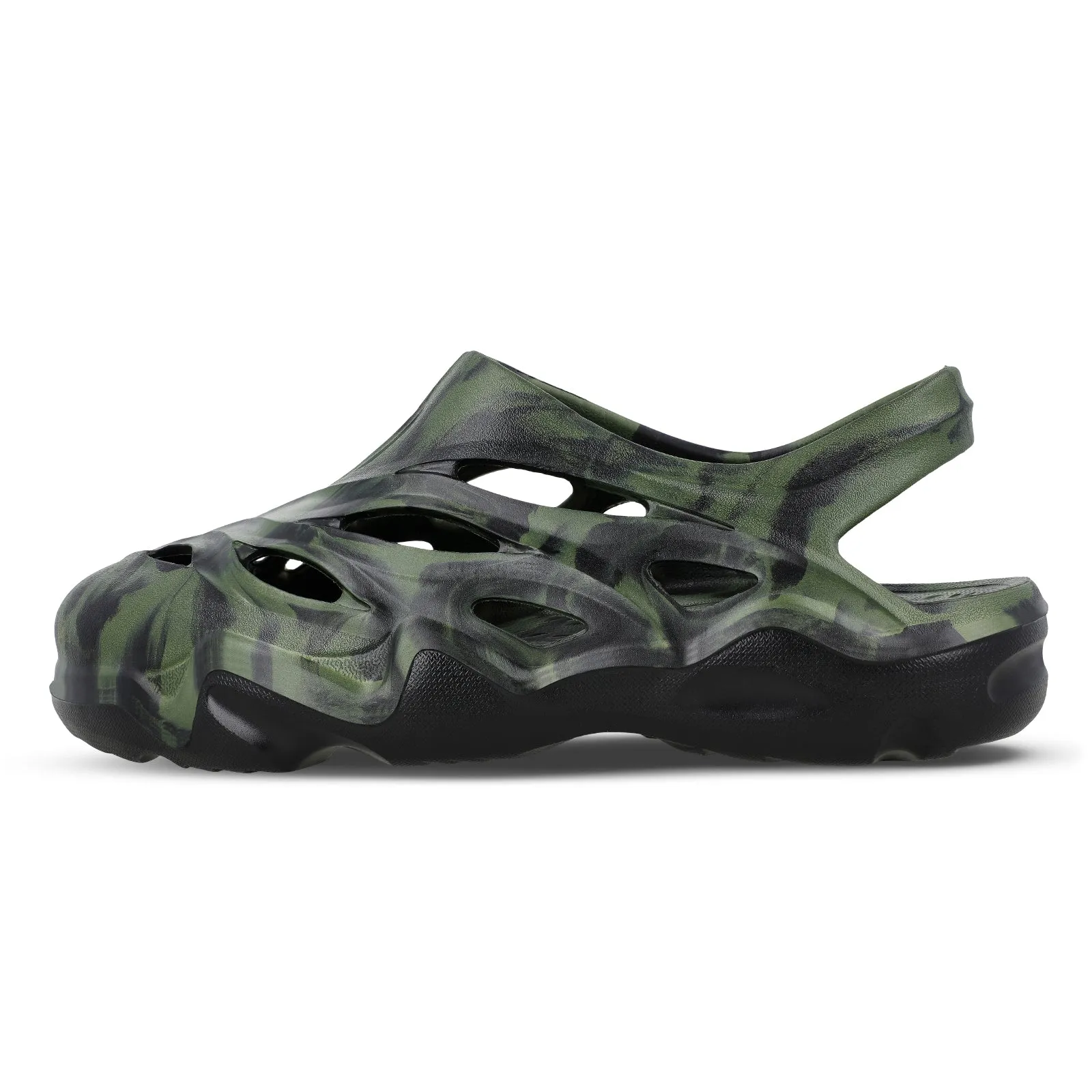 Walkaroo Mens Clogs  - WC4834 Black green