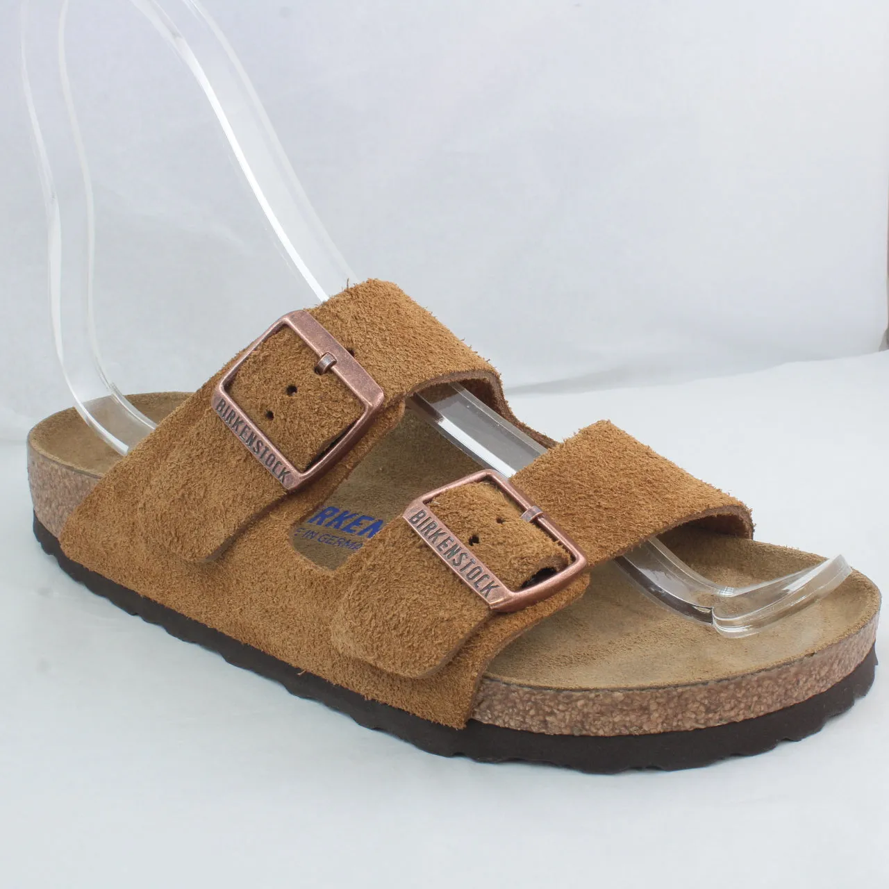 Womens Birkenstock Arizona Two Strap Mink Suede