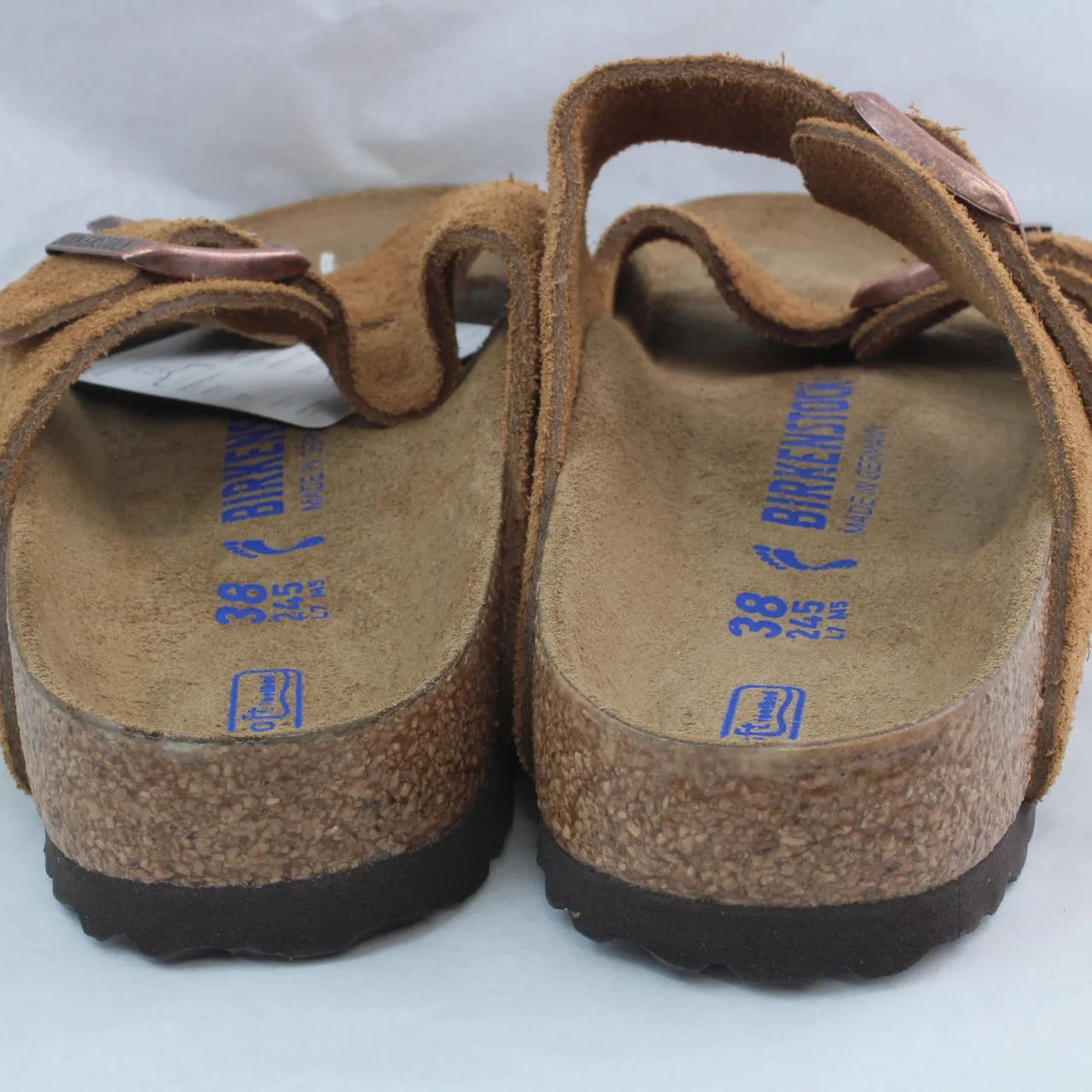 Womens Birkenstock Arizona Two Strap Mink Suede