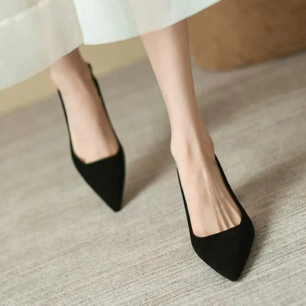 Women's Black Pointed-Toe High Heels 79490843C