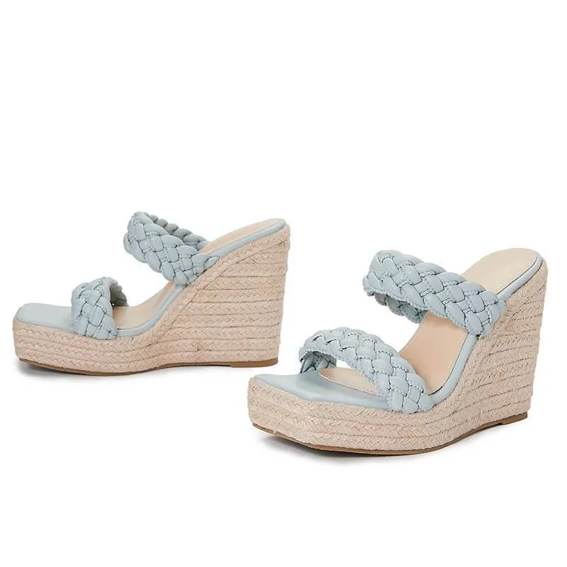 Women's Double band Woven Wedge Sandals