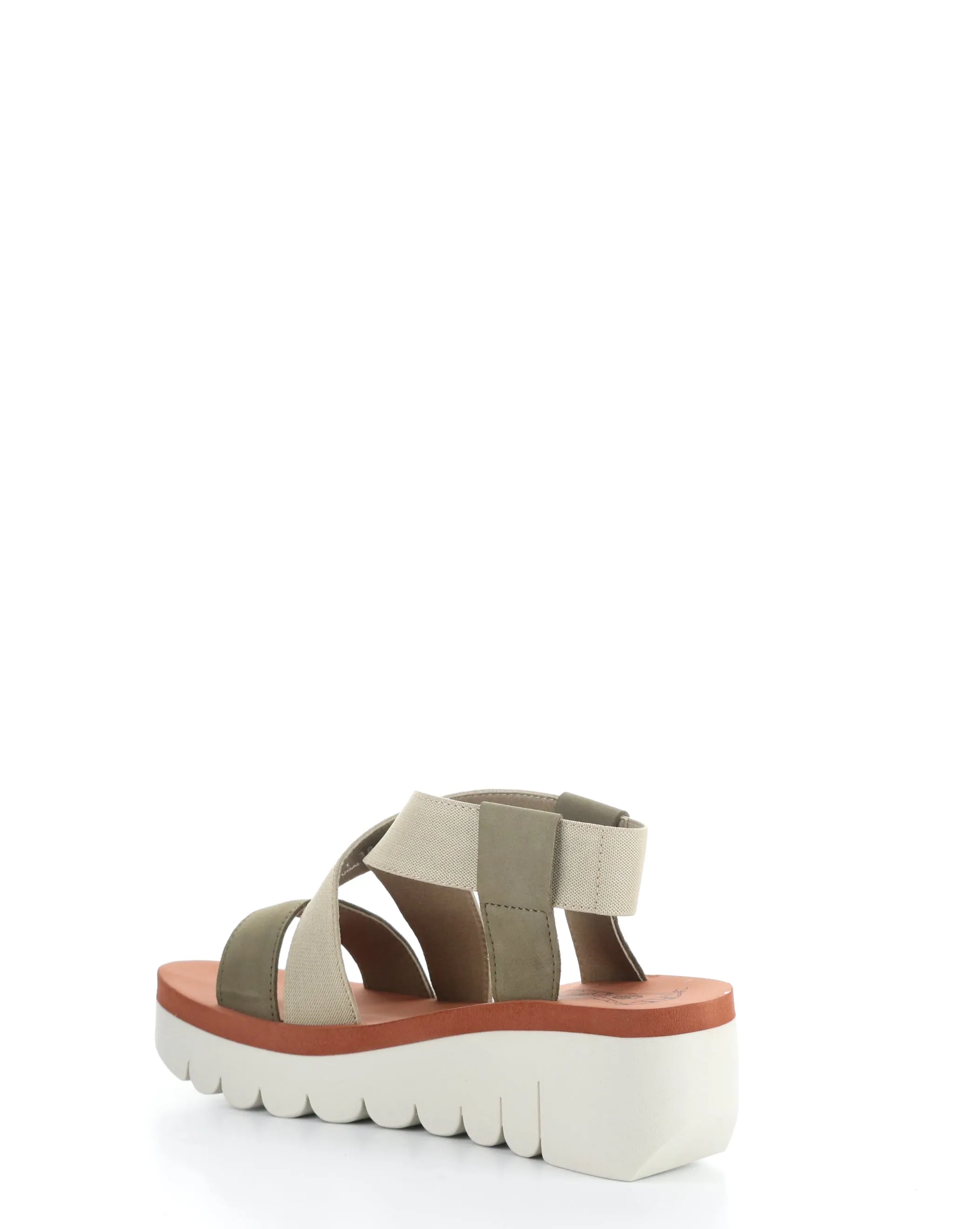 YABI922FLY 011 MILITARY/BEIGE/BRICK Round Toe Sandals