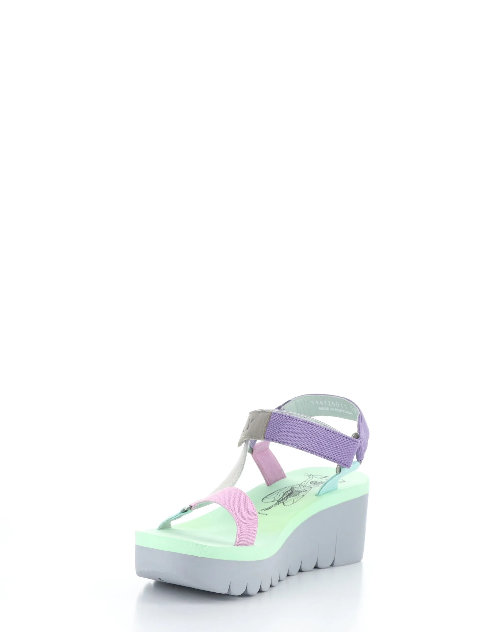 YEFA726FLY 011 GREY/MULTI/CAMU PINK Velcro Sandals